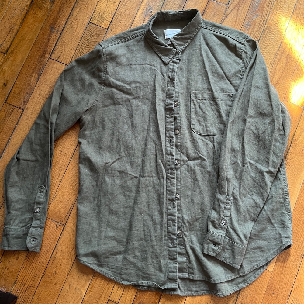 Universal threads linen blend button down